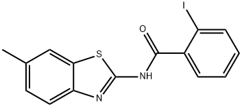 2-iodo-N-(6-methyl-1,3-benzothiazol-2-yl)benzamide 结构式