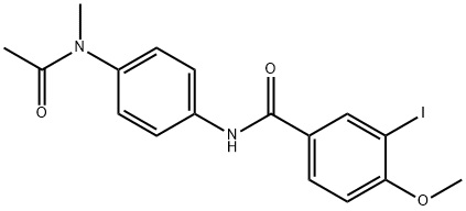 N-{4-[acetyl(methyl)amino]phenyl}-3-iodo-4-methoxybenzamide Struktur