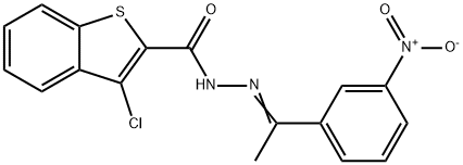 3-chloro-N'-(1-{3-nitrophenyl}ethylidene)-1-benzothiophene-2-carbohydrazide,349624-67-5,结构式