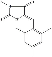 5-(mesitylmethylene)-3-methyl-2-thioxo-1,3-thiazolidin-4-one Structure