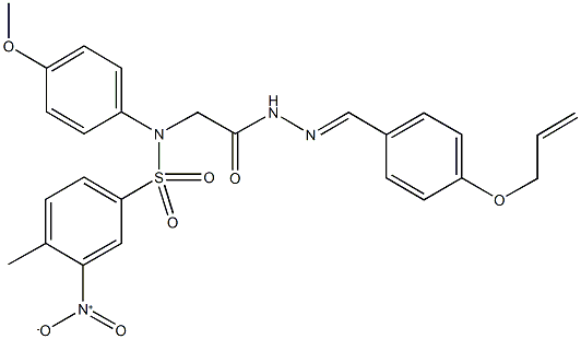 N-(2-{2-[4-(allyloxy)benzylidene]hydrazino}-2-oxoethyl)-3-nitro-N-(4-methoxyphenyl)-4-methylbenzenesulfonamide Struktur