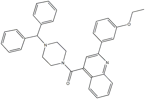 3-{4-[(4-benzhydryl-1-piperazinyl)carbonyl]-2-quinolinyl}phenyl ethyl ether 结构式
