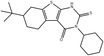7-tert-butyl-3-cyclohexyl-2-sulfanyl-5,6,7,8-tetrahydro[1]benzothieno[2,3-d]pyrimidin-4(3H)-one 化学構造式