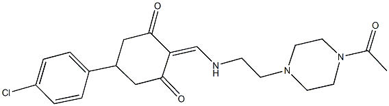 2-({[2-(4-acetyl-1-piperazinyl)ethyl]amino}methylene)-5-(4-chlorophenyl)-1,3-cyclohexanedione Structure
