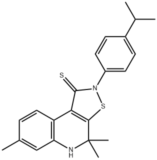 2-(4-isopropylphenyl)-4,4,7-trimethyl-4,5-dihydroisothiazolo[5,4-c]quinoline-1(2H)-thione Structure