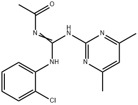 N''-acetyl-N-(2-chlorophenyl)-N'-(4,6-dimethyl-2-pyrimidinyl)guanidine Struktur