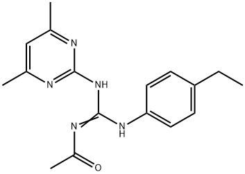 N''-acetyl-N-(4,6-dimethyl-2-pyrimidinyl)-N'-(4-ethylphenyl)guanidine Structure