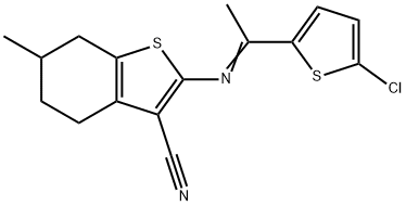 351332-74-6 2-{[1-(5-chloro-2-thienyl)ethylidene]amino}-6-methyl-4,5,6,7-tetrahydro-1-benzothiophene-3-carbonitrile