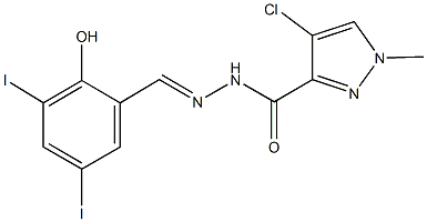 351334-06-0 4-chloro-N'-(2-hydroxy-3,5-diiodobenzylidene)-1-methyl-1H-pyrazole-3-carbohydrazide