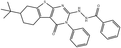 351338-56-2 N'-(7-tert-butyl-4-oxo-3-phenyl-3,4,5,6,7,8-hexahydro[1]benzothieno[2,3-d]pyrimidin-2-yl)benzohydrazide