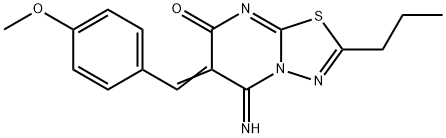 5-imino-6-(4-methoxybenzylidene)-2-propyl-5,6-dihydro-7H-[1,3,4]thiadiazolo[3,2-a]pyrimidin-7-one Structure