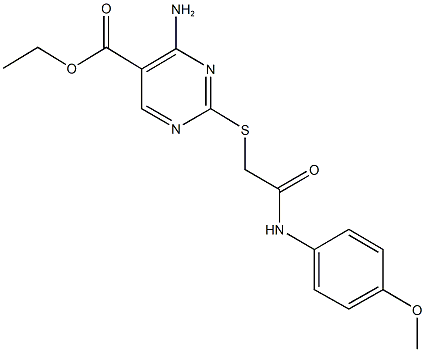 351356-07-5 ethyl 4-amino-2-{[2-(4-methoxyanilino)-2-oxoethyl]sulfanyl}-5-pyrimidinecarboxylate