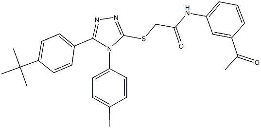 N-(3-acetylphenyl)-2-{[5-(4-tert-butylphenyl)-4-(4-methylphenyl)-4H-1,2,4-triazol-3-yl]sulfanyl}acetamide Struktur