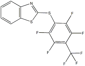 2-{[2,3,5,6-tetrafluoro-4-(trifluoromethyl)phenyl]sulfanyl}-1,3-benzothiazole Struktur