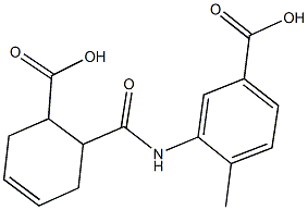 3-{[(6-carboxy-3-cyclohexen-1-yl)carbonyl]amino}-4-methylbenzoic acid 化学構造式
