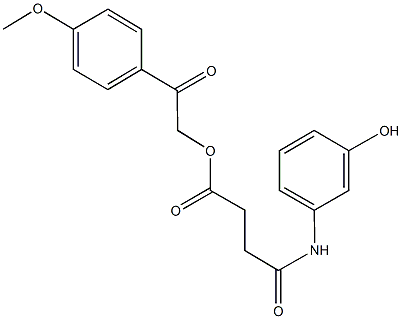 2-(4-methoxyphenyl)-2-oxoethyl 4-(3-hydroxyanilino)-4-oxobutanoate Structure