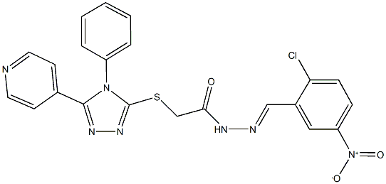 N'-{2-chloro-5-nitrobenzylidene}-2-{[4-phenyl-5-(4-pyridinyl)-4H-1,2,4-triazol-3-yl]sulfanyl}acetohydrazide,351504-53-5,结构式
