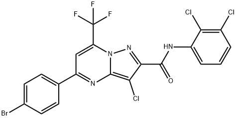 5-(4-bromophenyl)-3-chloro-N-(2,3-dichlorophenyl)-7-(trifluoromethyl)pyrazolo[1,5-a]pyrimidine-2-carboxamide Struktur