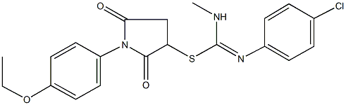 351984-05-9 1-(4-ethoxyphenyl)-2,5-dioxo-3-pyrrolidinyl N'-(4-chlorophenyl)-N-methylimidothiocarbamate