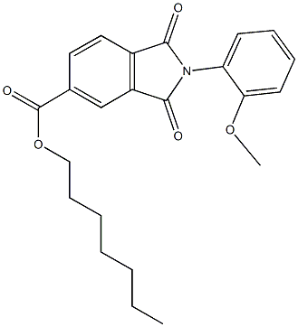 heptyl 2-(2-methoxyphenyl)-1,3-dioxo-5-isoindolinecarboxylate 结构式