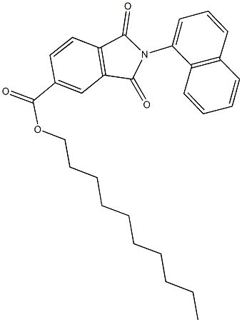 decyl 2-(1-naphthyl)-1,3-dioxo-5-isoindolinecarboxylate Struktur