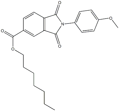 heptyl 2-(4-methoxyphenyl)-1,3-dioxo-5-isoindolinecarboxylate Struktur