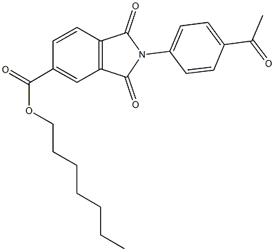 heptyl 2-(4-acetylphenyl)-1,3-dioxo-5-isoindolinecarboxylate 结构式
