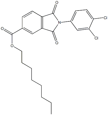 octyl 2-(3,4-dichlorophenyl)-1,3-dioxo-5-isoindolinecarboxylate 结构式