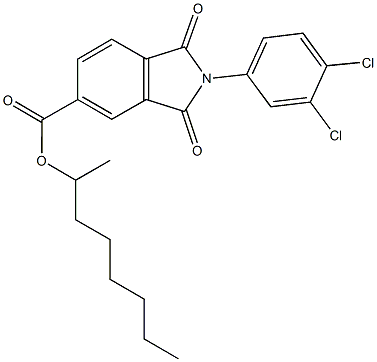 1-methylheptyl 2-(3,4-dichlorophenyl)-1,3-dioxoisoindoline-5-carboxylate Struktur