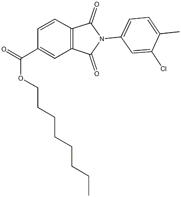 octyl 2-(3-chloro-4-methylphenyl)-1,3-dioxo-5-isoindolinecarboxylate Structure
