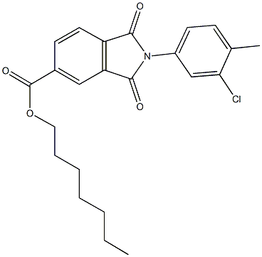 heptyl 2-(3-chloro-4-methylphenyl)-1,3-dioxoisoindoline-5-carboxylate Structure