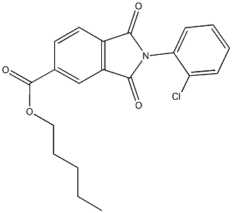 pentyl 2-(2-chlorophenyl)-1,3-dioxoisoindoline-5-carboxylate 结构式