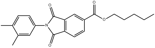 pentyl 2-(3,4-dimethylphenyl)-1,3-dioxoisoindoline-5-carboxylate,351997-89-2,结构式