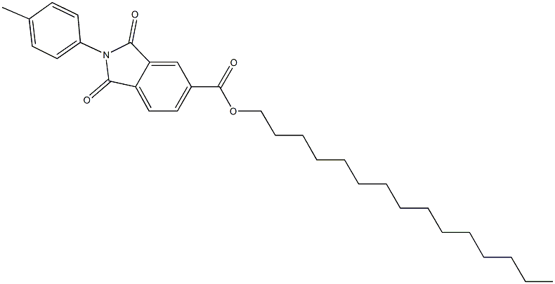 pentadecyl 2-(4-methylphenyl)-1,3-dioxo-5-isoindolinecarboxylate 化学構造式