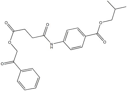 isobutyl 4-{[4-oxo-4-(2-oxo-2-phenylethoxy)butanoyl]amino}benzoate Structure