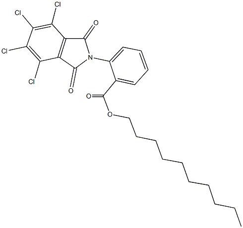 decyl 2-(4,5,6,7-tetrachloro-1,3-dioxo-1,3-dihydro-2H-isoindol-2-yl)benzoate Struktur