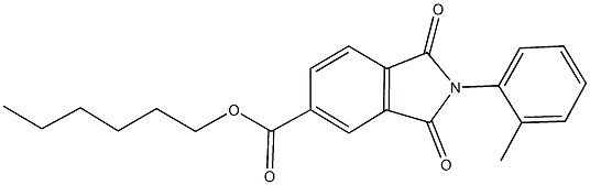 hexyl 2-(2-methylphenyl)-1,3-dioxoisoindoline-5-carboxylate Structure