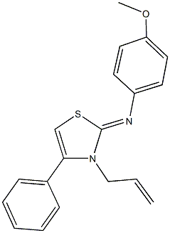 N-(3-allyl-4-phenyl-1,3-thiazol-2(3H)-ylidene)-N-(4-methoxyphenyl)amine 结构式