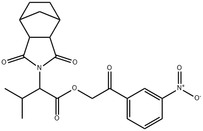 2-{3-nitrophenyl}-2-oxoethyl 2-(3,5-dioxo-4-azatricyclo[5.2.1.0~2,6~]dec-4-yl)-3-methylbutanoate Structure