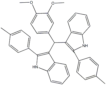 352224-41-0 3-{(3,4-dimethoxyphenyl)[2-(4-methylphenyl)-1H-indol-3-yl]methyl}-2-(4-methylphenyl)-1H-indole