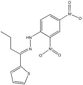 1-(2-thienyl)-1-butanone {2,4-bisnitrophenyl}hydrazone Struktur