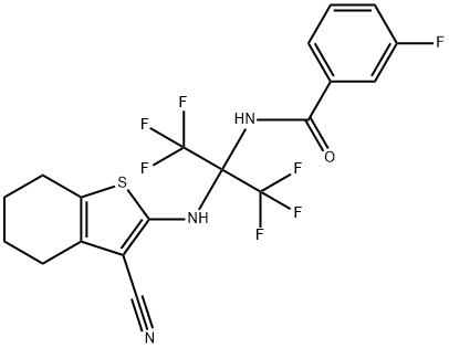 352317-07-8 N-[1-[(3-cyano-4,5,6,7-tetrahydro-1-benzothien-2-yl)amino]-2,2,2-trifluoro-1-(trifluoromethyl)ethyl]-3-fluorobenzamide