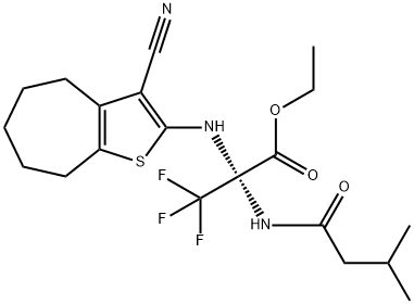 352317-38-5 ethyl 2-[(3-cyano-5,6,7,8-tetrahydro-4H-cyclohepta[b]thien-2-yl)amino]-3,3,3-trifluoro-2-[(3-methylbutanoyl)amino]propanoate