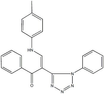 1-phenyl-2-(1-phenyl-1H-tetraazol-5-yl)-3-(4-toluidino)-2-propen-1-one Struktur