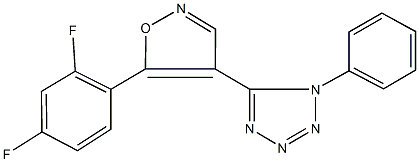 5-[5-(2,4-difluorophenyl)-4-isoxazolyl]-1-phenyl-1H-tetraazole Struktur