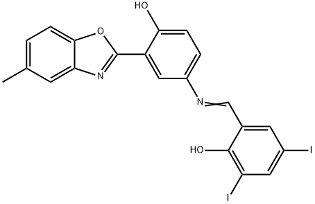 352331-83-0 2-({[4-hydroxy-3-(5-methyl-1,3-benzoxazol-2-yl)phenyl]imino}methyl)-4,6-diiodophenol