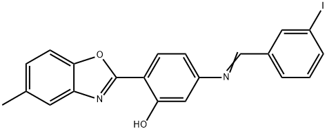5-[(3-iodobenzylidene)amino]-2-(5-methyl-1,3-benzoxazol-2-yl)phenol 结构式
