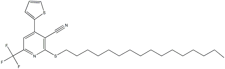 2-(hexadecylsulfanyl)-4-(2-thienyl)-6-(trifluoromethyl)nicotinonitrile 结构式