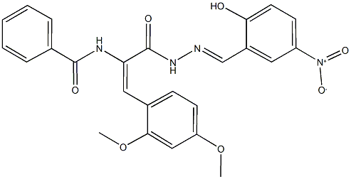 352333-83-6 N-{2-(2,4-dimethoxyphenyl)-1-[(2-{2-hydroxy-5-nitrobenzylidene}hydrazino)carbonyl]vinyl}benzamide