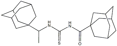 N-(1-adamantylcarbonyl)-N'-[1-(1-adamantyl)ethyl]thiourea Structure